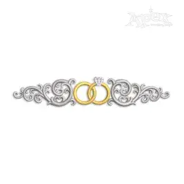 Interlocked Wedding Rings Bands Machine Embroidery Design