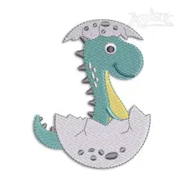 Hatching Dinosaur Egg Machine Embroidery Design