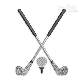 Crossed Golf Clubs with Ball and Tee Machine Embroidery Design