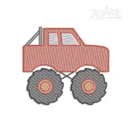 Monster Truck Sketch Machine Embroidery Design