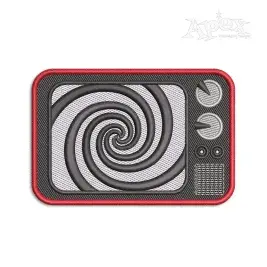 Vintage B&W Television TV Machine Embroidery Design