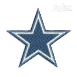 Five-Pointed Star with Line Pack Machine Embroidery and Applique Design