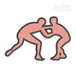Wrestling Wrestlers Applique Machine Embroidery