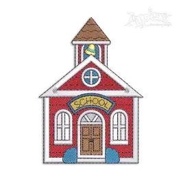 School Building Machine Embroidery Design