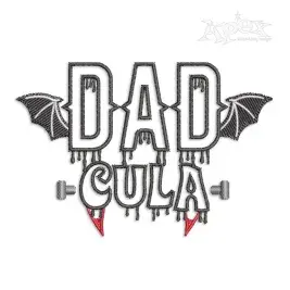 Halloween Dad Cula Applique Machine Embroidery Design
