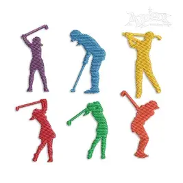 Golfer Silhouette Machine Embroidery Design