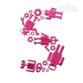 Robot Science Monogram Machine Embroidery Font