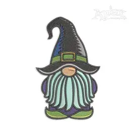 Halloween Witch Gnome Machine Embroidery Design