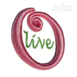 3D Puff Curlz Monogram Embroidery Fonts