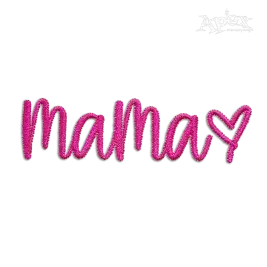 Mama Heart Embroidery Design mama letters
