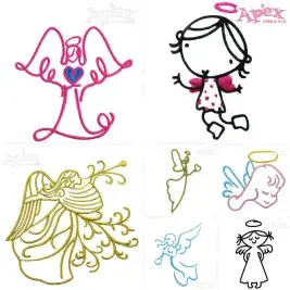 Angel Embroidery Designs Bundle thumbnail