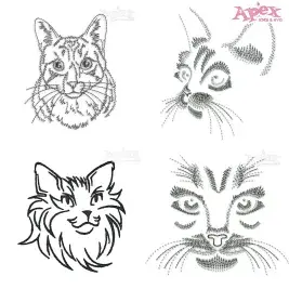 Cat Face Embroidery Designs Bundle thumbnail