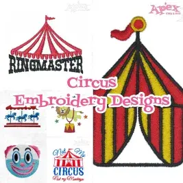 circus tent embroidery design thumbnail bundle