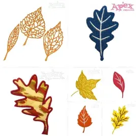 Fall Leaf Embroidery Designs Bundle thumbnail