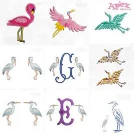 Heron Bird Embroidery Designs Bundle thumbnail