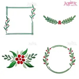 Holly Berry Christmas Embroidery Designs Bundle thumbnail