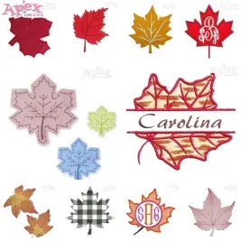 Maple Leaf Embroidery Designs Bundle thumbnail