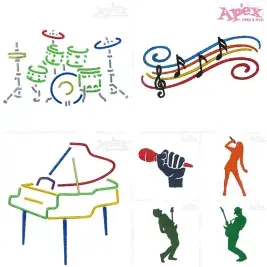 Music Instruments Embroidery Designs Bundle thumbnail