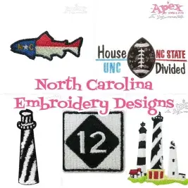 north carolina nc embroidery design bundle thumbnail