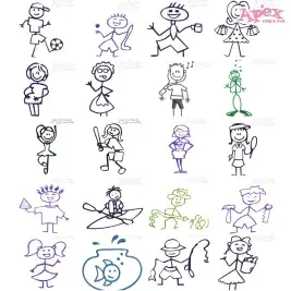 Stick Figure People Embroidery Designs Bundle thumbnail