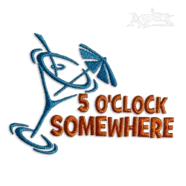 5 O'Clock Somewhere Machine Embroidery Design