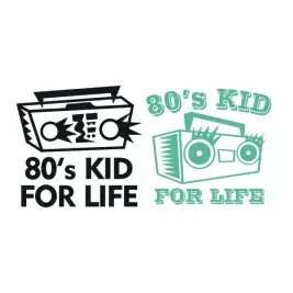 80's Kid for Life Boombox Player SVG Cuttable Design