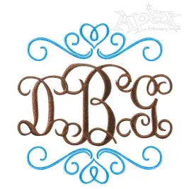 Accent Heart Double Embroidery Designs