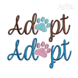 Adopt Dog Lover Text Machine Embroidery Design