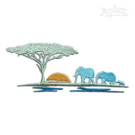 Africa Safari Silhouette Machine Embroidery Design by Apex