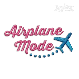 Airplane Travel Mode Machine Embroidery Design by Apex