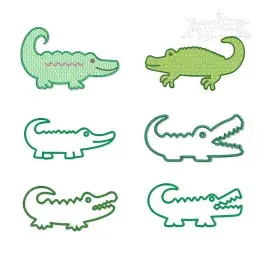 Alligator Applique Embroidery Design Pack by Apex All