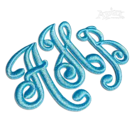 Alsace Monogram 3D Puff Embroidery Font Digitized by Apex ahb