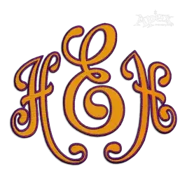 Alsace Monogram Appliqué Embroidery Font - HEH