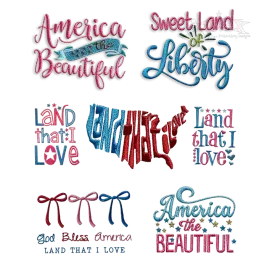 America The Beautiful Land that I Love Embroidery by Apex all seven