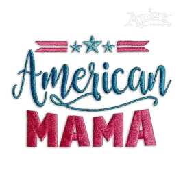 American Mama Logo Machine Embroidery Design - Apex