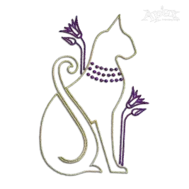 Ancient Egyptian Cat Embroidery Designs Digitized by Apex
