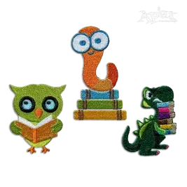 Animal Reader Reading Book Bundle Machine Embroidery Designs - Apex
