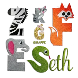 Animals Alphabet Fun Machine Embroidery Font - Apex All