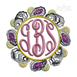 Apex Round Monogram Small Machine Embroidery Font with frame