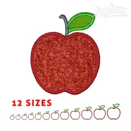 Apple Applique Embroidery Design