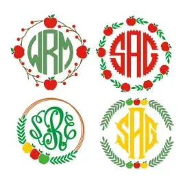 Apple Monogram Frames SVG Cuttable Design