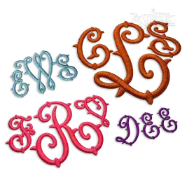 Arabesque Monogram 3D Puff Embroidery Font By Apex Designs