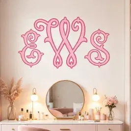 Arabesque Bold Applique TrueType Font Wall Art