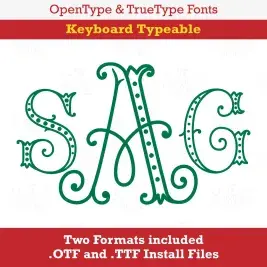 Arabesque Dots Monogram TrueType Font