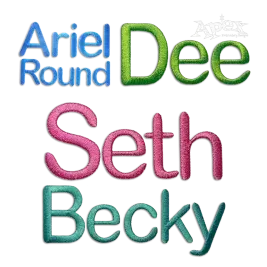 Arial Rounded Machine Embroidery Font - Apex