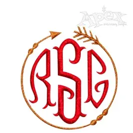 Arrow Monogram Frame Embroidery Designs