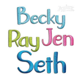 Aspen Handwriting Machine Embroidery Font Letters by Apex All