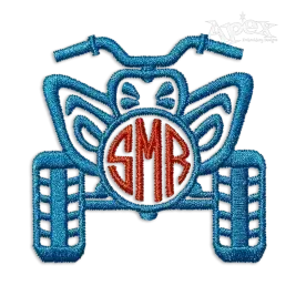 ATV Motor Quad Monogram Motorcyle Machine Embroidery Design Frames