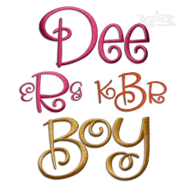 Augusta Curlz Machine Embroidery Font by Apex All