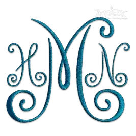 Ava Curlz Curly Machine Embroidery Font Alphabet Set